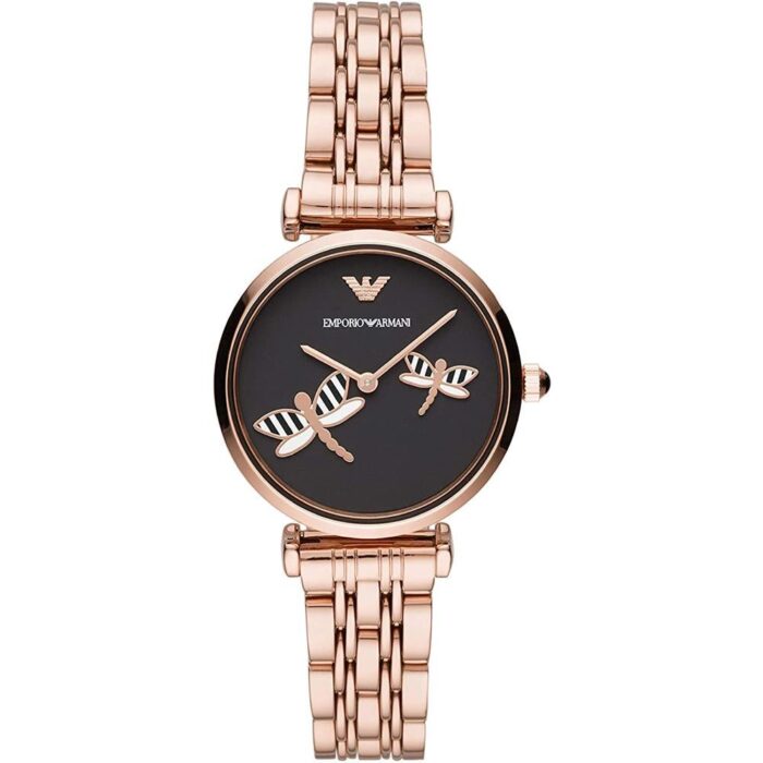 Emporio Armani Ladies Gianni T-Bar Rose Gold Watch - AR11206 - Image 6